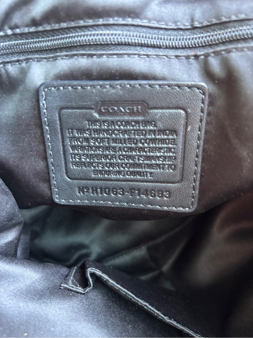 Vintage Coach Black Pebbled Leather Tote Bag Style 14683 - Picture 5 of 9
